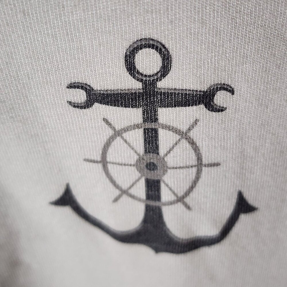 Dark Seas Anchor Graphic Raglan Tee White Gray Nautical Surf Skate Size S - Picture 2 of 10